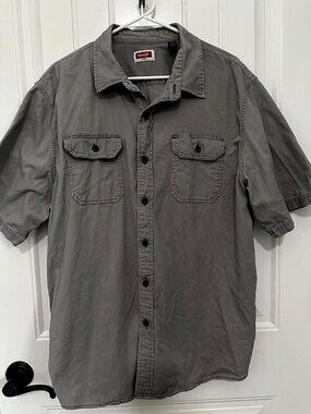Wrangler Men's Short Sleeve Button-Up Twill Work Shirt